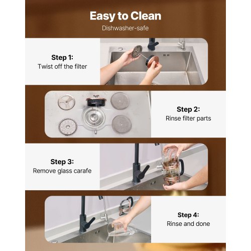 French Press Kaffebryggare 1L Borosilikatglas Kaffe Tepress Koppar |  EU