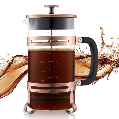 French Press Kaffebryggare 1L Borosilikatglas Kaffe Tepress Koppar |  EU