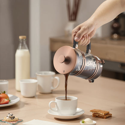 French Press Coffee Maker, 34 Ounce 1 Liter Borosilicate Glass Coffee Press Tea Maker with Stainless Steel Filter, Large Glass French Presses Cold Brew for Camping Travel Home Kitchen, Copper