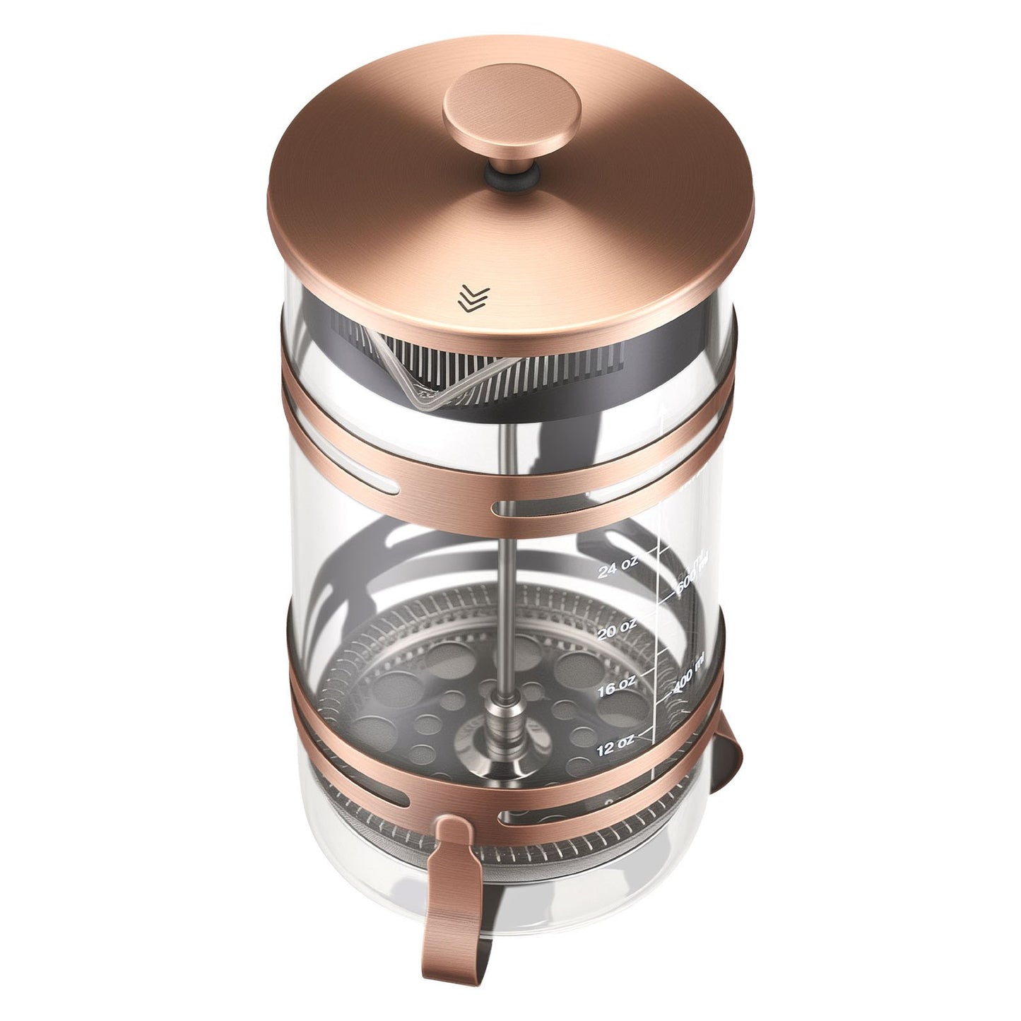 French Press Coffee Maker, 34 Ounce 1 Liter Borosilicate Glass Coffee Press Tea Maker with Stainless Steel Filter, Large Glass French Presses Cold Brew for Camping Travel Home Kitchen, Copper