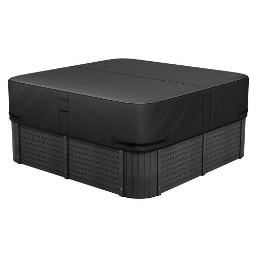 Outdoor Hot Tub Cover, 93 x 93 x 20 Inch Weatherproof and Waterproof Hot Tub Cover Protector, 600D Heavy Duty Oxford Fabric and 950N Tearing Strength, Square Spa Covers for Hottub, Black