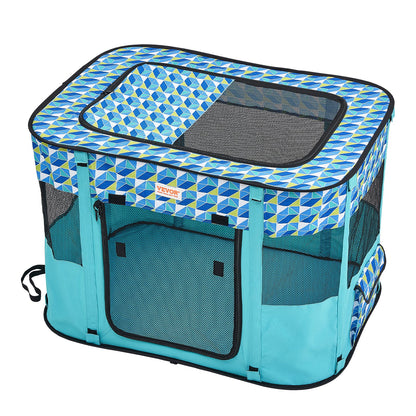 Faltbarer Laufstall für Haustiere, 81,3 x 61 x 56,9 cm, tragbarer Hundelaufstall, Hundebox für Welpen, Hunde, Katzen, wasserdichtes 600D-Oxford-Gewebe, abnehmbarer Reißverschluss, für den Einsatz im Innen- und Außenbereich, Reisen und Camping (rechteckig,