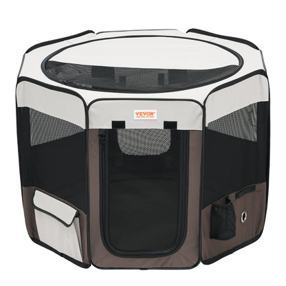 Foldable Pet Playpen, 36 Inch Portable Dog Playpen, Kennel for Puppy, Dog, Cat, Premium Waterproof 600D Oxford Cloth, Removable Zipper, for Indoor Outdoor Travel and Camping Use (Octagon, M)