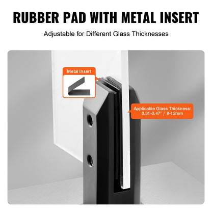 Glasklämma 4 ST Fyrkantigt räckesfäste för 0,31"-0,47" glassvart