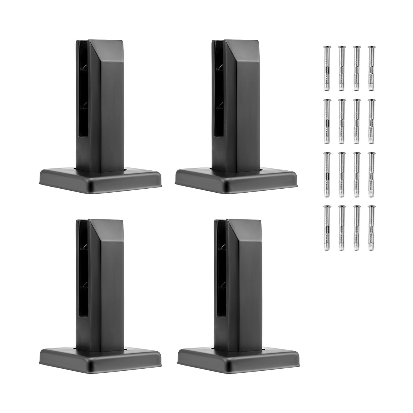 Glasklämma 4 ST Fyrkantigt räckesfäste för 0,31"-0,47" glassvart