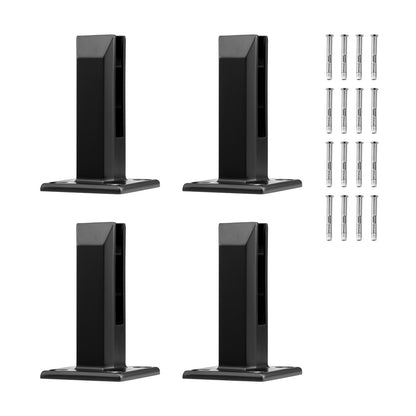 Glasklämma 4 ST Fyrkantigt räckesfäste för 0,31"-0,47" glassvart