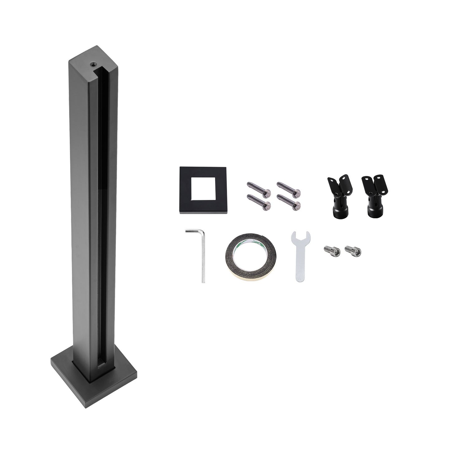 Glasklämma 35,83" H räckesfäste för 0,39"-0,47" glas svart svart