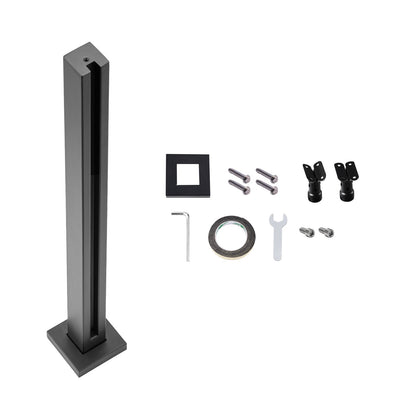 Glasklämma 35,83" H räckesfäste för 0,39"-0,47" glas svart svart