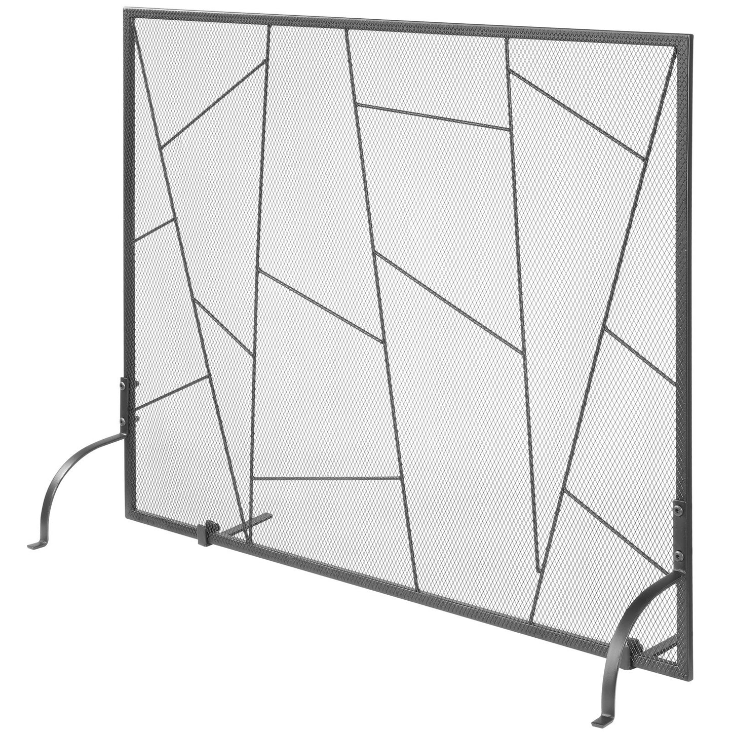 Kaminschirm, Einzelplatte, Hochleistungs-Kaminschirm aus Eisengeflecht, 906 (L) x 720 (H) mm Funkenschutzabdeckung, einfache Installation, freistehendes Kaminzaungitter für die moderne Wohnkultur im Wohnzimmer