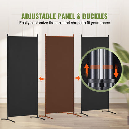 Room Divider, 3 Panel Room Dividers and Folding Privacy Screens, Fabric Partition Room Dividers for Office, Bedroom, Dining Room, Study, Freestanding, Black