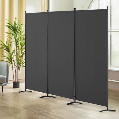 Room Divider, 3 Panel Room Dividers and Folding Privacy Screens, Fabric Partition Room Dividers for Office, Bedroom, Dining Room, Study, Freestanding, Gray