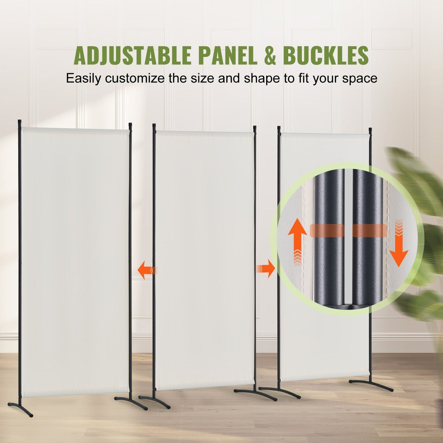 Room Divider, 3 Panel Room Dividers and Folding Privacy Screens , Fabric Partition Room Dividers for Office, Bedroom, Dining Room, Study, Freestanding, White