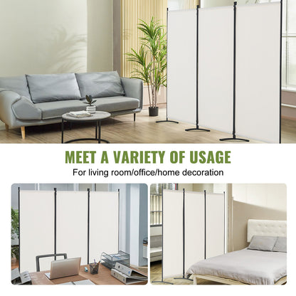 Room Divider, 3 Panel Room Dividers and Folding Privacy Screens , Fabric Partition Room Dividers for Office, Bedroom, Dining Room, Study, Freestanding, White