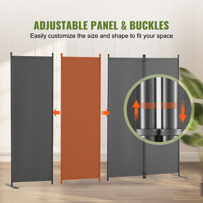 Room Divider, 4 Panel Room Dividers and Folding Privacy Screens, Fabric Partition Room Dividers for Office, Bedroom, Dining Room, Study, Freestanding, Light Gray