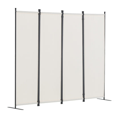Room Divider, 4 Panel Room Dividers and Folding Privacy Screens, Fabric Partition Room Dividers for Office, Bedroom, Dining Room, Study, Freestanding, White