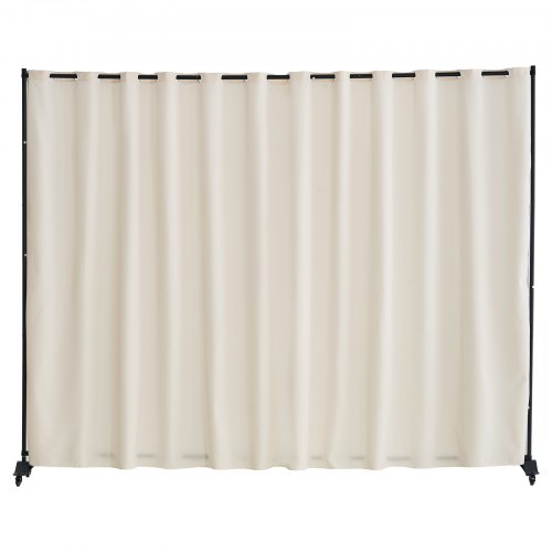 Room Divider, Portable Panel Room Divider with Wheels Curtain Divider Stand, Freestanding Room Divider Privacy Screen for Office, Bedroom, Dining Room, Study, Beige