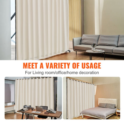 Raumteiler Tragbarer Raumteiler mit Rollen Sichtschutz Beige