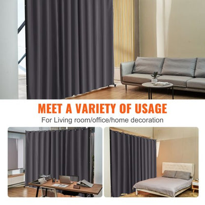 Room Divider Bärbar panel Rumsavdelare med hjul Sekretessskärm Grå |  EU