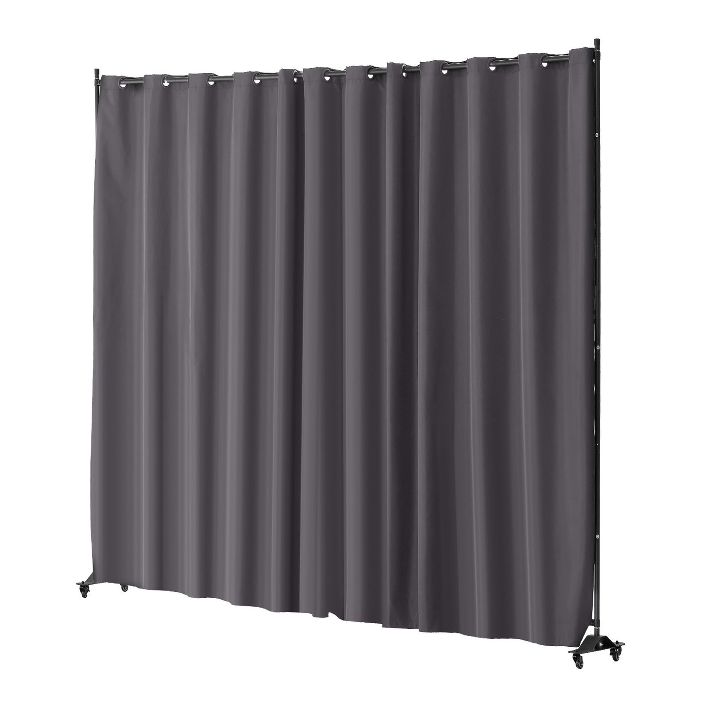 Room Divider, Portable Panel Room Divider with Wheels Curtain Divider Stand, Freestanding Room Divider Privacy Screen for Office, Bedroom, Dining Room, Study, Gray