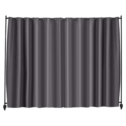 Room Divider, Portable Panel Room Divider with Wheels Curtain Divider Stand, Freestanding Room Divider Privacy Screen for Office, Bedroom, Dining Room, Study, Gray