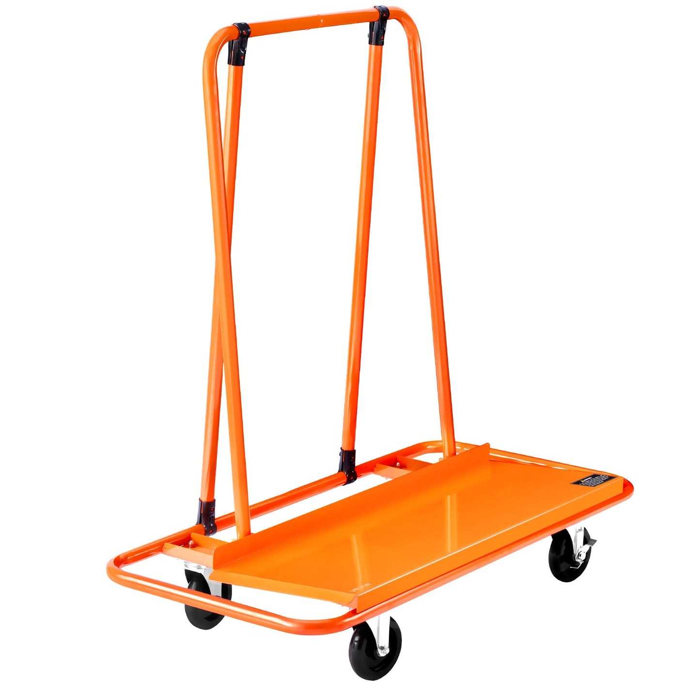 Drywall Cart Dolly, 1800 lbs Load Capacity, Steel Panel Dolly with 4 Swivel Casters, Durable & Long-lasting, Panel Truck Cart with Tie-Down Strap for Plywood, Plasterboard, Glass, Orange