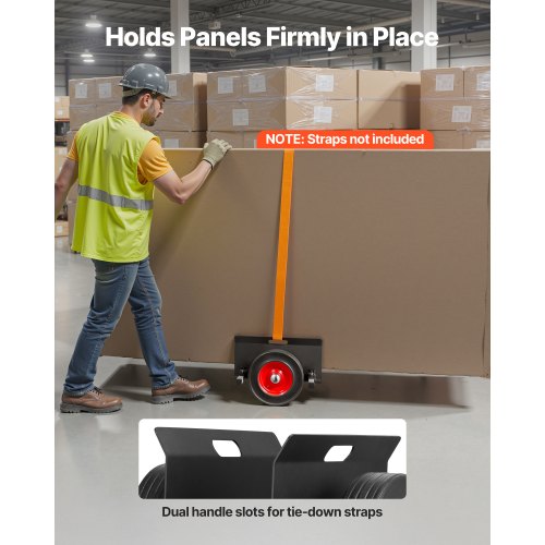Panelvagn, 453,6 kg lastkapacitet, gipsvagn med 25 cm gummihjul passar olika terränger, justerbar klämpanelvagn för stålpaneler, madrasser, dörrar och gipsskivor, svart |  EU