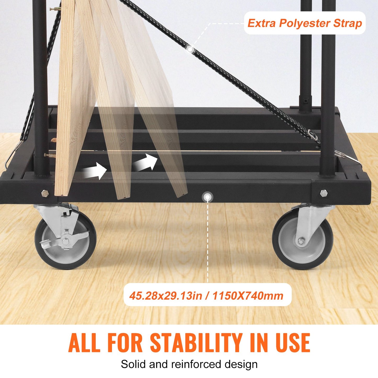 Drywall Cart, 1800 LBS Panel Dolly Cart with 45.28" x 29.13" Tires and 5" Swivel Wheels, Heavy Duty Drywall, Handling Wall Panel, Sheetrock, Lumber, for Garage, Home, Warehouse