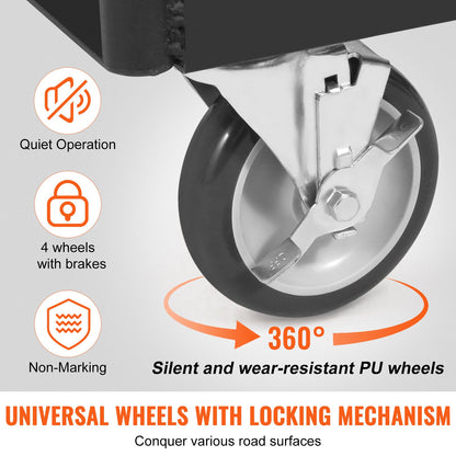 Drywall Cart, 1500 LBS Panel Cart with 36.02" x 24.02" Tires and 5" Swivel Wheels, Heavy Duty Drywall Carts, Handling Wall Panel, Sheetrock, Lumber, for Garage, Home, Warehouse
