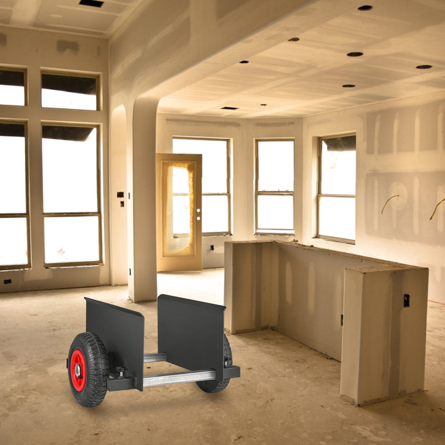 Panel Dolly, 600LBS Capacity Slab Dolly, Heavy-duty Drywall Mover with 8" Pneumatic Wheels, Adjustable Clamp Panel Cart for Drywall Sheet, Material Handling, All Terrain Moving Cart