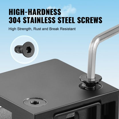 Glasklemme 40 Stück Quadratische Geländerhalterung für 0,31"-0,47" Glas schwarz | EU