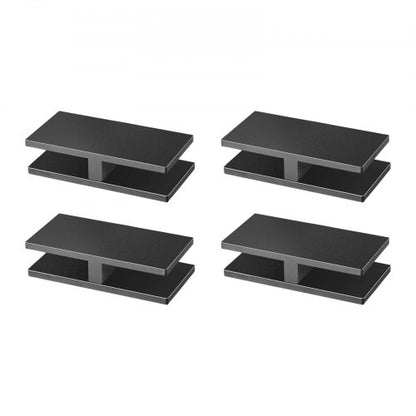 Glass Clamp, 4 PCS Rectangle Glass Railing Bracket for 0.31 "-0.47 " Tempered Glass, 304 Stainless Steel Glass Mounting Clamp, 0.2” Thick Glass Shelf Bracket for Balcony, Garden, Pool, Stair