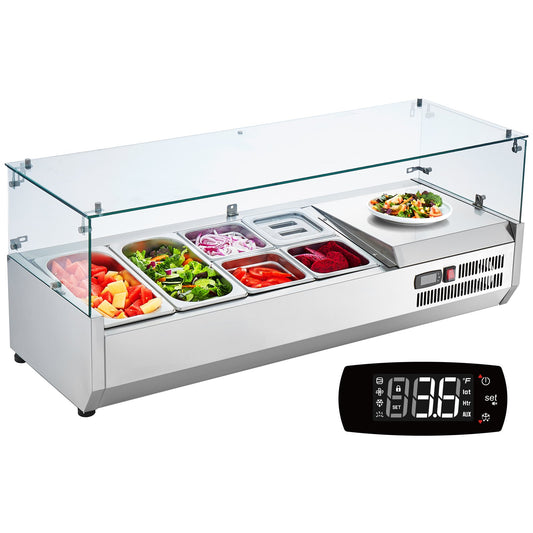 Bänkskiva kylsallad Pizza Prep Station 140 W Glas Guard CE