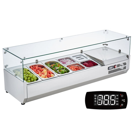 Bänkskiva kylsallad Pizza Prep Station 150 W Glas Guard CE