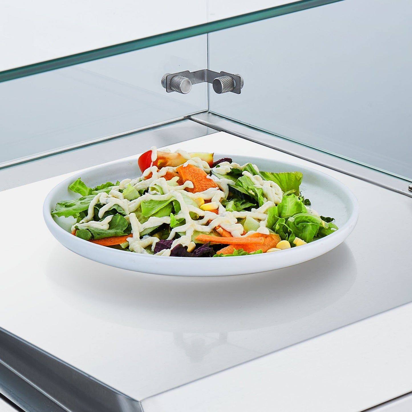 Gekühlte Salat- und Pizza-Vorbereitungsstation auf der Arbeitsplatte, 150 W, Glasschutz, CE