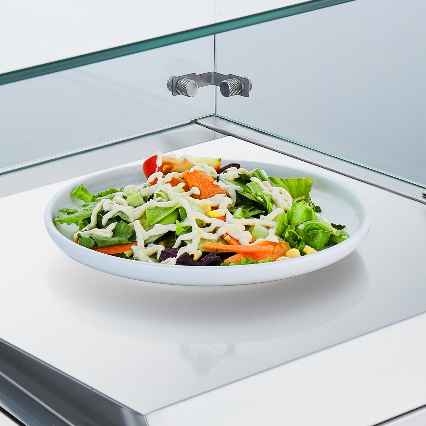 Gekühlte Salat- und Pizza-Vorbereitungsstation auf der Arbeitsplatte, 155 W, Glasschutz, CE