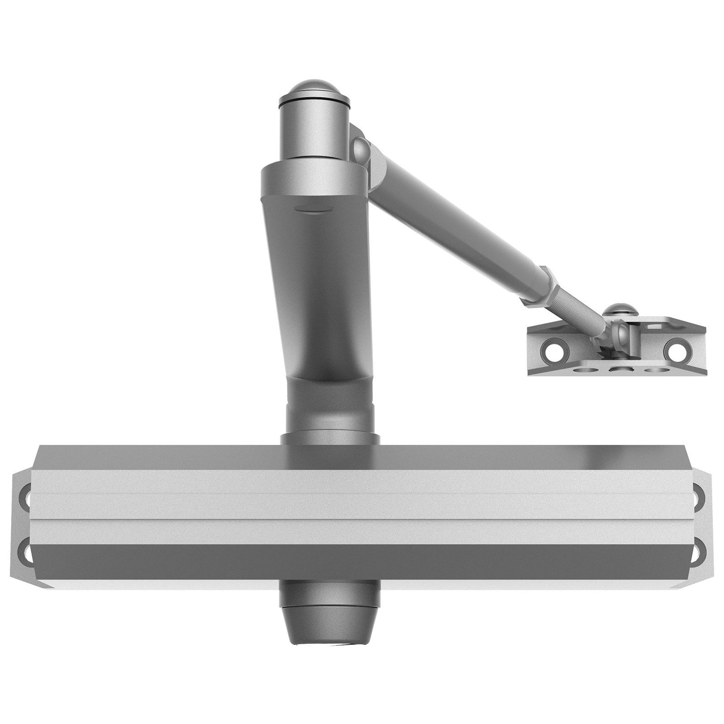Door Closer, Automatic Door Closer Commercial or Residential Use for Door Weights 120kg, Adjustable Size Hydraulic Buffer Door Closer Heavy Duty Cast Aluminum Body, Easy Installation, Silver