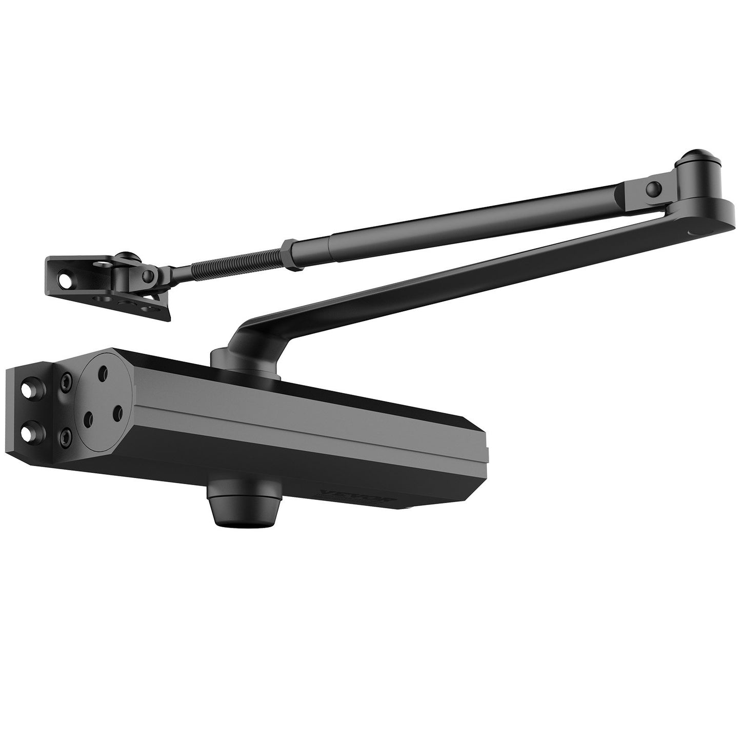 Door Closer, Automatic Door Closer Commercial or Residential Use for Door Weights 150kg, Adjustable Size Hydraulic Buffer Door Closer Heavy Duty Cast Aluminum Body, Easy Installation, Black