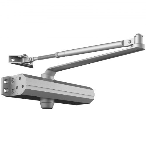 Door Closer, Automatic Door Closer Commercial or Residential Use for Door Weights 150 kg, Adjustable Size Hydraulic Buffer Door Closer Heavy Duty Cast Aluminum Body, Easy Installation, Silver | EU