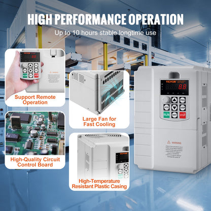 VFD 7,5 kW, 34 A, 10 PS Frequenzumrichter zur 3-Phasen-Motordrehzahlregelung