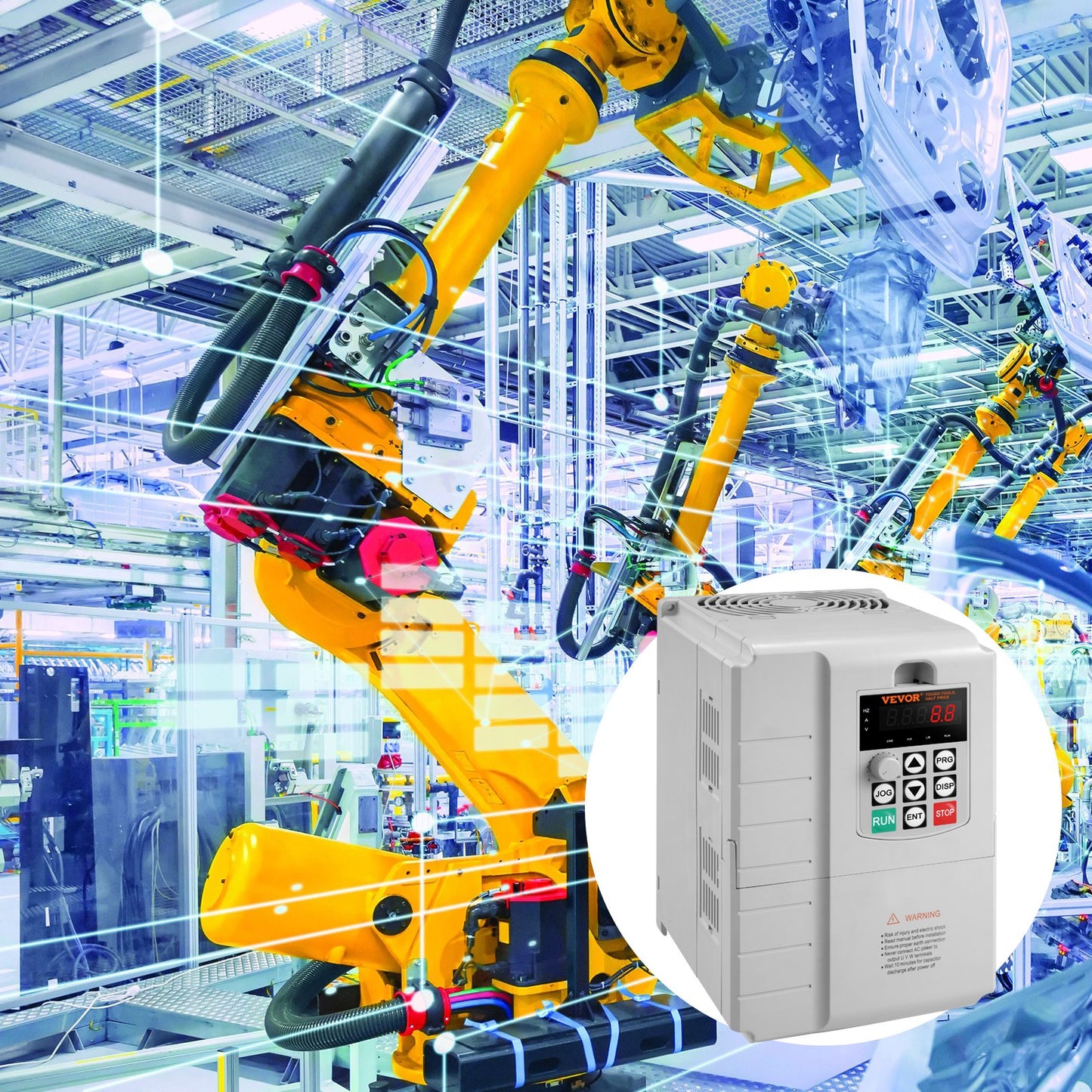 VFD 7.5KW, 34A, 10HP Variable Frequency Drive for 3-Phase Motor Speed Control