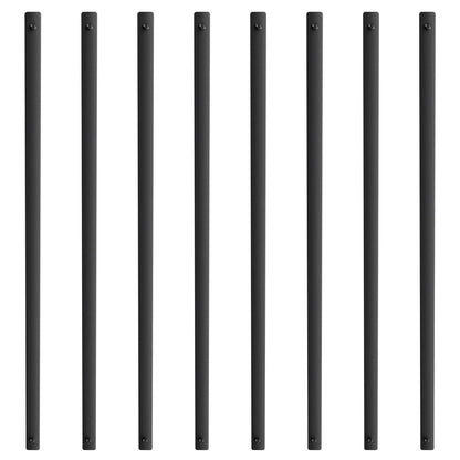 Staircase Metal Balusters, 38'' x 1'' Platta aluminiumlegering dekorativa räckespindlar, 72-pack däcksräcke med skruvar, klassiskt ihåligt däcksräcke satinsvart pulverlackerat för veranda