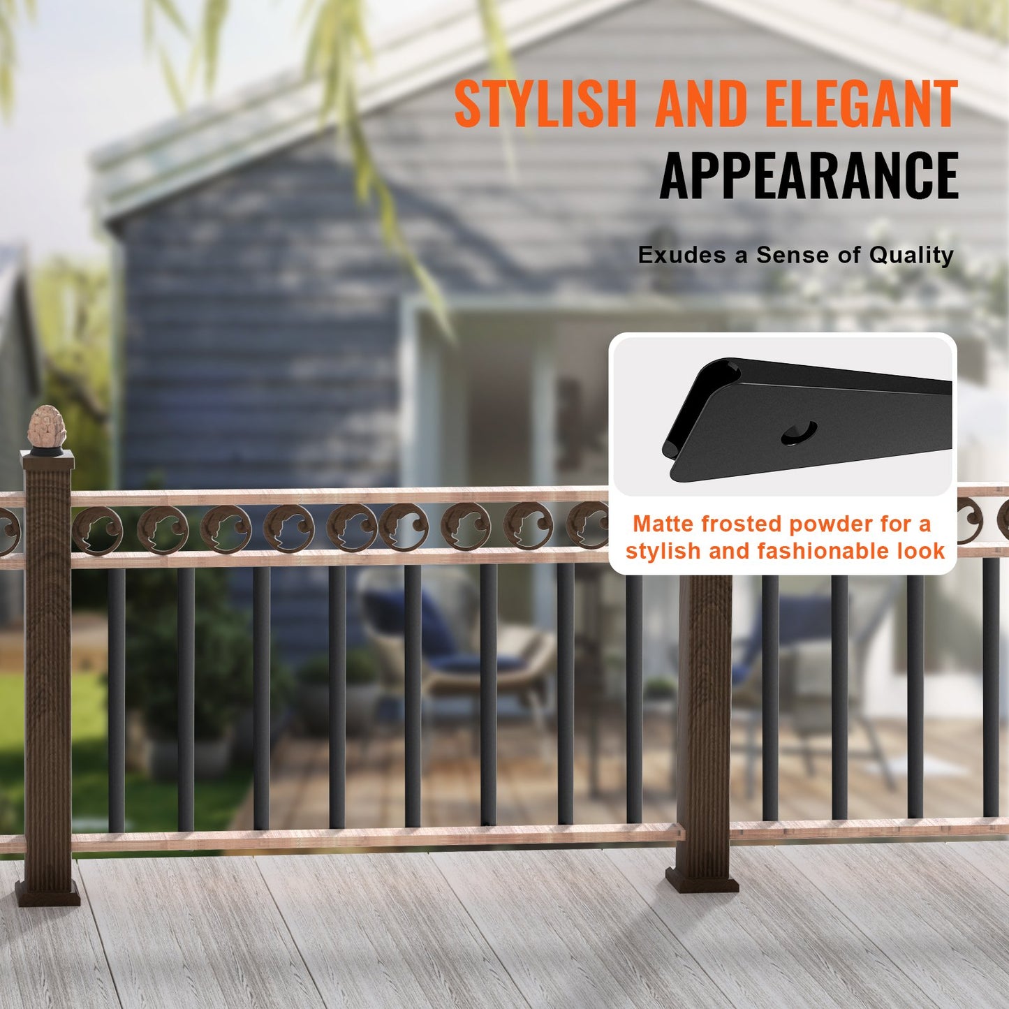 Treppengeländer aus Metall, 51er-Pack, 29,5 x 1 Zoll, Aluminiumspindeln mit Schrauben