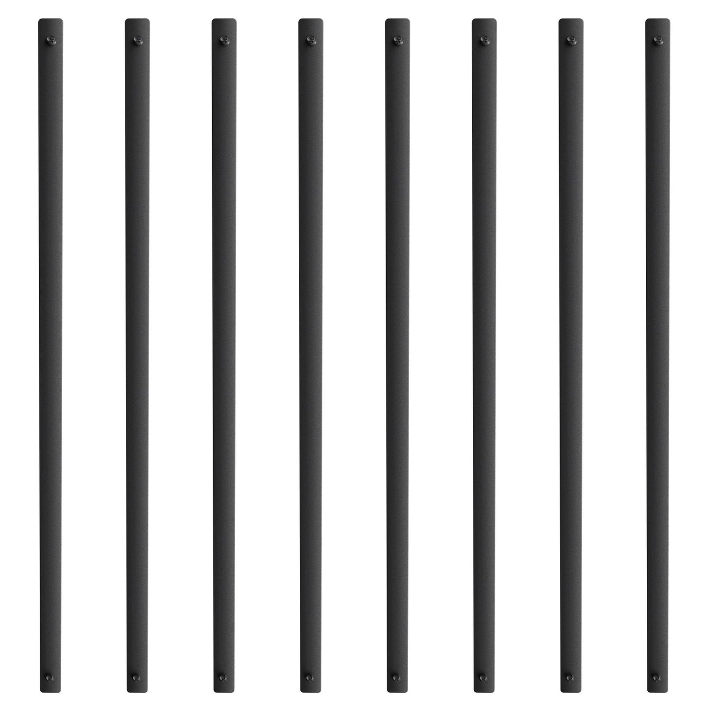 Staircase Metal Balusters, 32.28" x 1" x 0.2" Flat Aluminum Alloy Decorative Banister Spindles, 51 Pack Deck Baluster with Screws, Classic Hollow Deck Railing Satin Black Powder Coated for Porch