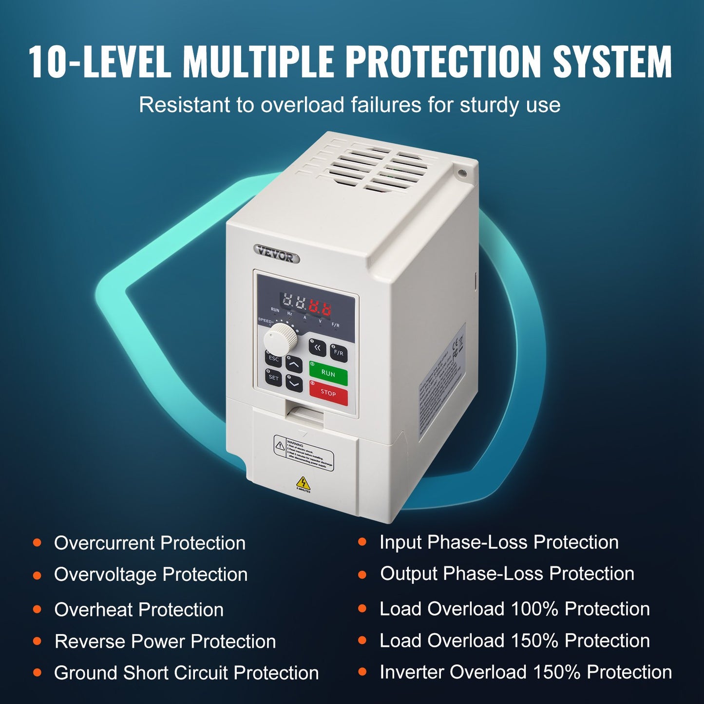 VFD 3 PS, 2,2 kW, 5 A, 3-phasiger Wechselstrom, 380 V Eingang auf 3-phasigen 0–380 V Ausgang, 0–2000 Hz