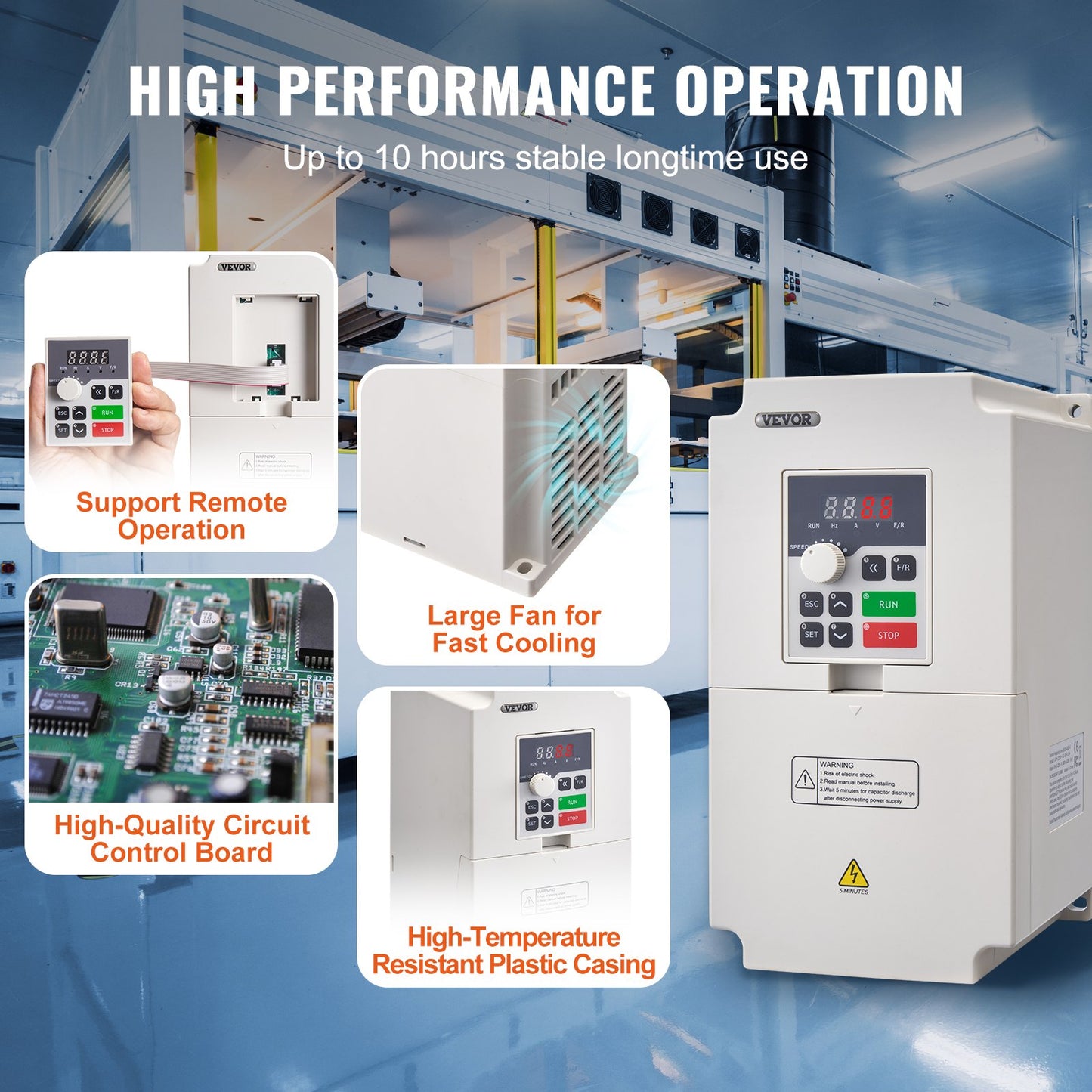 VFD 7,5 PS, 5,5 kW, 25 A, 1- oder 3-Phasen-Wechselstrom, 220 V Eingang auf 3-Phasen-Wechselstrom, 0–220 V Ausgang