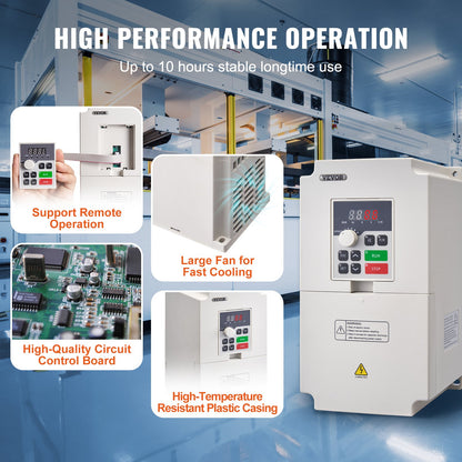 VFD 7,5 PS, 5,5 kW, 25 A, 1- oder 3-Phasen-Wechselstrom, 220 V Eingang auf 3-Phasen-Wechselstrom, 0–220 V Ausgang
