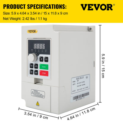 Variable Frequency Drive, AC 220V Input 3KW Variable Frequency CNC Drive Inverter Converter, VFD 4HP 1 or 3 Phase Input, 3 Phase Output, CNC Motor Inverter Converter for Motor Speed Control