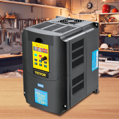 Variable Frequency Drive, AC 220V Input 4KW Variable Frequency CNC Drive Inverter Converter, VFD 5.5HP 1 or 3 Phase Input, 3 Phase Output, CNC Motor Inverter Converter for Motor Speed Control
