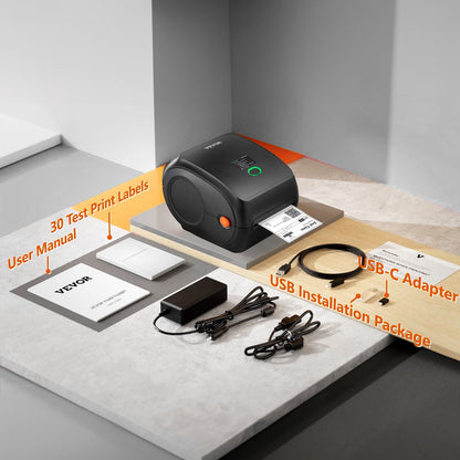 Termisk etikettskrivare 4x6 300DPI USB/Bluetooth för Amazon eBay Etsy UPS