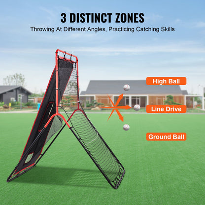 Baseball- und Softball-Rebounder-Netz 3x4,5 ft. 2-in-1 Switch Hitter Pitch